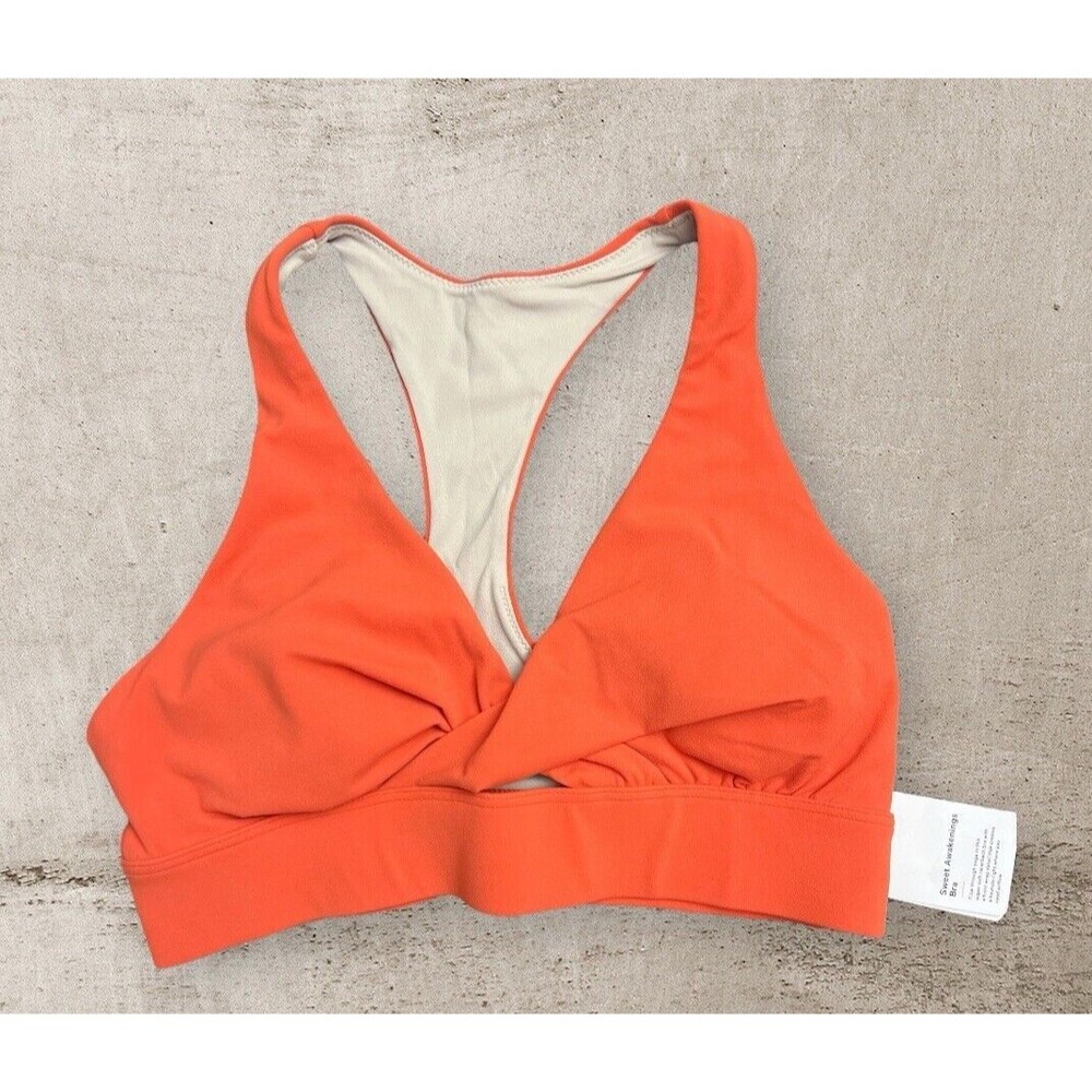 Lululemon Sweet Awakenings Bra Twist Yoga Top Color Brick Sz 4 New w/tag